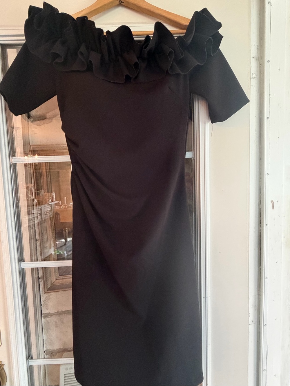 Elegant Black Off-Shoulder Ruffle Dress